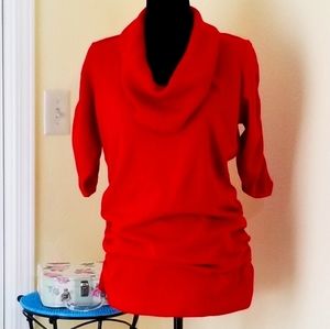 Derek Heart Red Cowl Neck Sweater